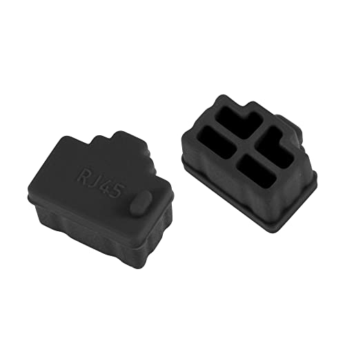 sourcing map 100Stk. RJ45 Silikon Schutz Ethernet Hub Port staubdichte Abdeckung Kappe 12mmx8,3mm schwarz von sourcing map