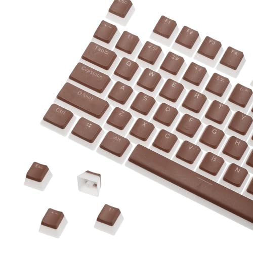 sourcing map 108 Tasten PBT Pudding Keycaps Set OEM Profil Double Shot für mechanische Tastatur Layout, Dunkelbraun von sourcing map