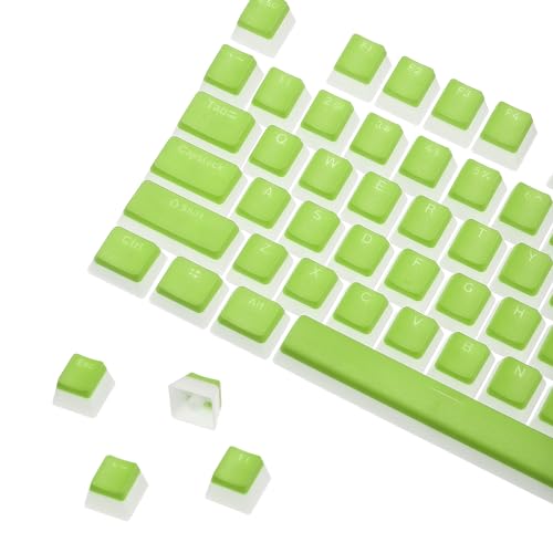 sourcing map 108 Tasten PBT Pudding Keycaps Set OEM Profil Double Shot für mechanische Tastatur Layout, Hellgrün von sourcing map
