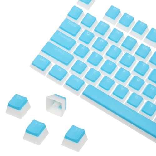 sourcing map 108 Tasten PBT Pudding Keycaps Set OEM Profil Double Shot für mechanische Tastatur Layout, Himmelblau von sourcing map