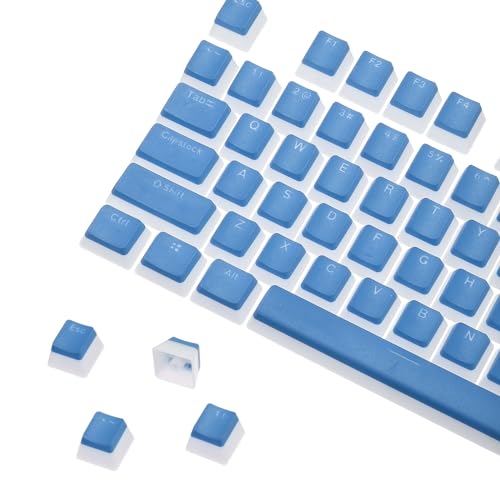 sourcing map 108 Tasten PBT Pudding Keycaps Set OEM Profil Double Shot für mechanische Tastatur Layout, Marineblau von sourcing map