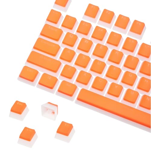sourcing map 108 Tasten PBT Pudding Keycaps Set OEM Profil Double Shot für mechanische Tastatur Layout, Orange von sourcing map