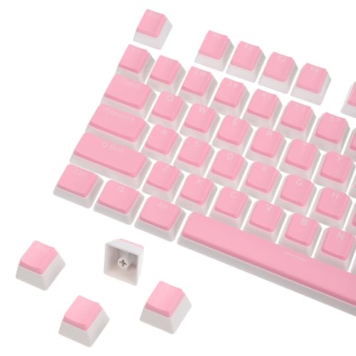 sourcing map 108 Tasten PBT Pudding Keycaps Set Vollständiger 108 OEM-Profil Double Shot für mechanische Tastatur, Pink von sourcing map