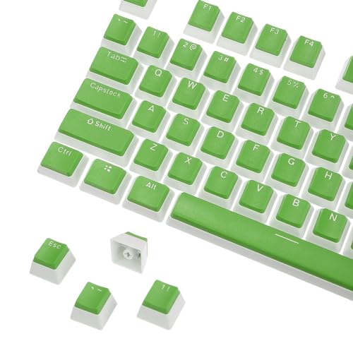 sourcing map 108 Tasten PBT Pudding Keycaps Set Vollständiger 108 OEM-Profil Double Shot für mechanische Tastatur, grün von sourcing map