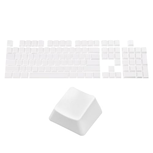 sourcing map 108-Tasten PBT-Tastenkappensatz OEM-Profil beleuchtet Doppelschuss 60% für mechanische Tastatur, Layout Weiß von sourcing map