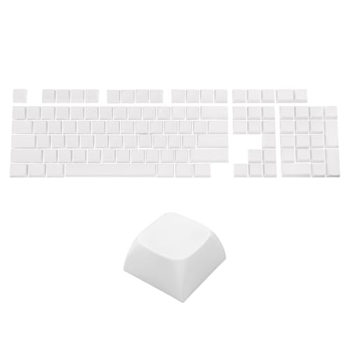 sourcing map 108-Tasten PBT-Tastenkappensatz XDA-Profil beleuchtet Doppelschuss 60% für mechanische Tastatur, weiß von sourcing map