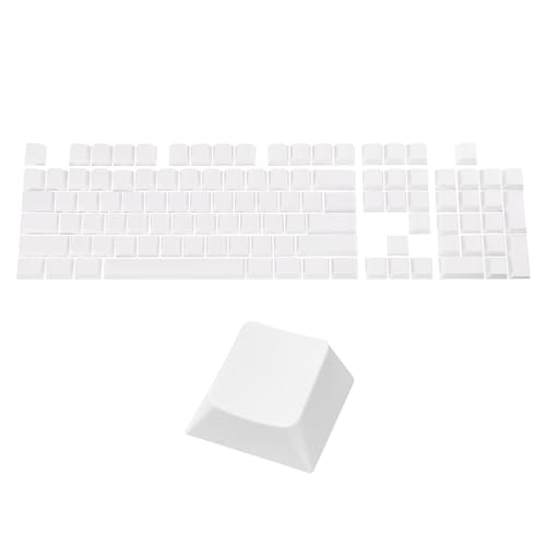 sourcing map 108-Tasten PBT-Tastenkappensatz mit Hintergrundbeleuchtung für mechanische Tastaturen im 60%-Layout, weiß von sourcing map
