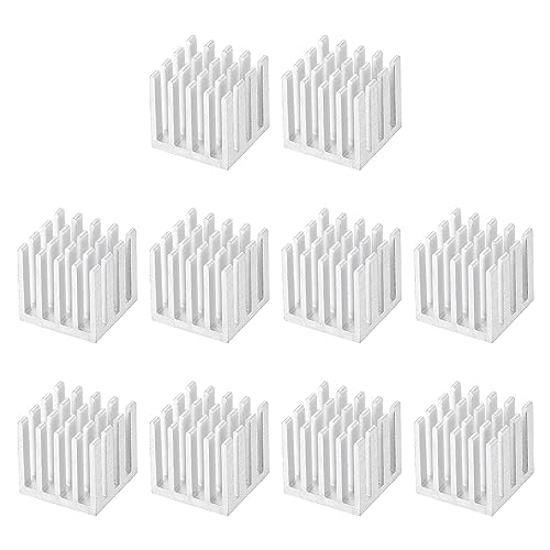 sourcing map 10St Kühlkörper Aluminum Kühler für MOS IC Chip 15x15x15mm Silberton von sourcing map