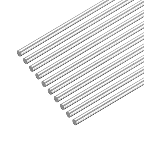 sourcing map 10Stk. 304 Edelstahl Rundstäbe Rundstangen Edelstahlstäbe 1.8mm x 200mm Vollwellenstange für DIY Handwerk Modellauto Hubschrauber Flugzeug von sourcing map