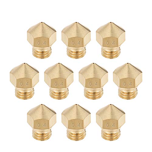 sourcing map 10Stk.3D Drucker Düse Messing Düse Extruder Druckkopf für Filament 1,75mm M7 3D Drucker 0,4mm von sourcing map