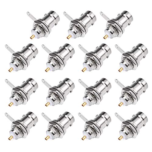 sourcing map 15Stk. BNC Buchse Schott Sockel RF koaxial Anschluss mit Messing innerem Kern DE de von sourcing map