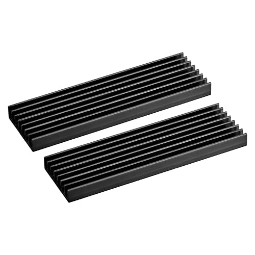sourcing map 2 Pack M.2 SSD Kühlkörper Kühler mit Thermische Pad Legierung Aluminum Hitze Spülbecken Kühlung Spülbecken für Laptop 70x22x6mm Schwarz von sourcing map