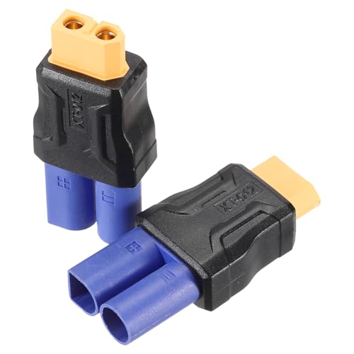 sourcing map 2 Pack XT60 Adapter, XT60 Buchse auf EC5 Stecker Wireless Adapter, XT60 Anschlüsse Wireless für RC Lipo Batterien, Auto, Flugzeug, Modelle, Balance Ladegerät von sourcing map