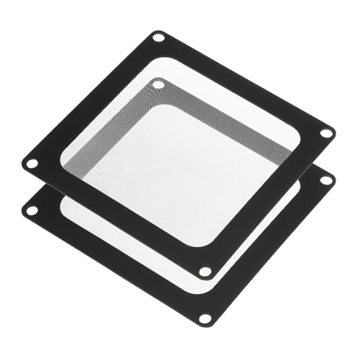 sourcing map 2 Stück PC-Staubfilter, 90x90mm Magnetischer Rahmen Nylon Computer Gehäuse Lüfterstaubschutzgitter Staubschutzgitter für Computergehäuse Lautsprecher, Schwarz von sourcing map