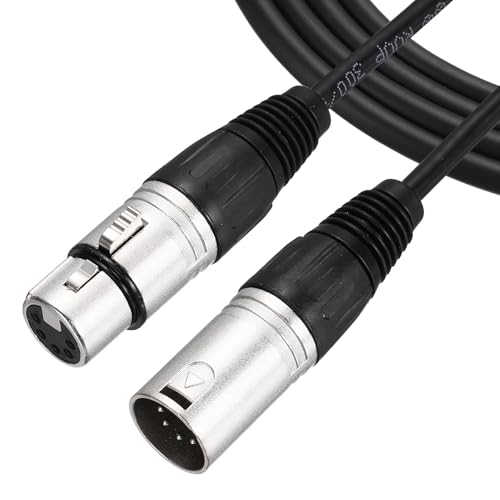 sourcing map 2 x 0,9 m 5-poliges XLR-Kabel, XLR-Stecker auf Buchse, Adapter-Mikrofonkabel für Bühnenstudio-Kabel von sourcing map