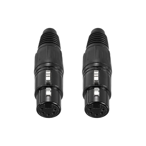 sourcing map 2 x 5-polige XLR-Buchse, Mikrofon-Audiokabelstecker, Mikrofonbuchse, Zubehör für Mischpult, Leistungsverstärker, schwarz, 7 cm sourcing map 2 x 5-polige XLR-Buchse, Mikrofon-Audiokabelstecker, Mikrofonbuchse, Zubehör für Mischpult, Leistungsverstärker, schwarz, 7 cm von sourcing map