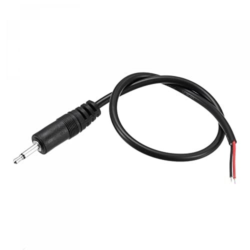 sourcing map 2.5mm Stecker auf Blankdraht TS 2 Pol Mono 3/32" Jack Audio 0.25m Pack mit 2 von sourcing map