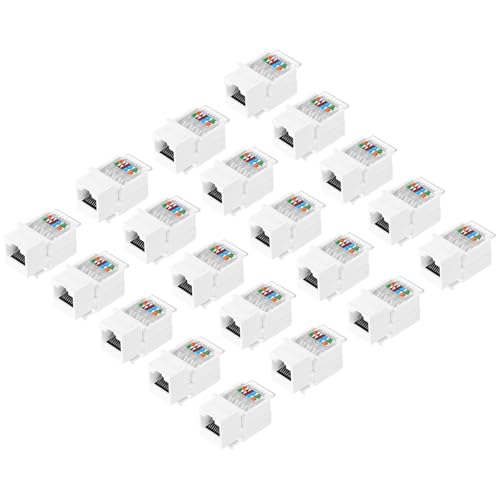 sourcing map 20 Stück Cat 6 werkzeuglose RJ45-Ethernet-Buchse, Cat6-Koppler, kein Stanzwerkzeug erforderlich, Modulanschluss-Adapter, Weiß sourcing map 20 Stück Cat 6 werkzeuglose RJ45-Ethernet-Buchse, Cat6-Koppler, kein Stanzwerkzeug erforderlich, Modulanschluss-Adapter, Weiß von sourcing map