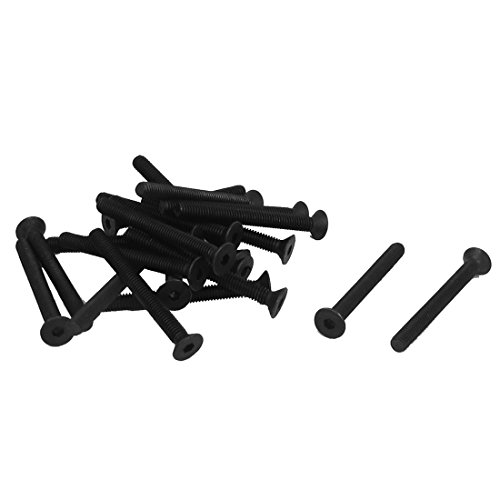 sourcing map 20 Stück M4 x 40mm Senkkopfschrauben Metrisch Flachkopfschrauben Senkkopfschrauben mit Innensechskant Schwarz von sourcing map