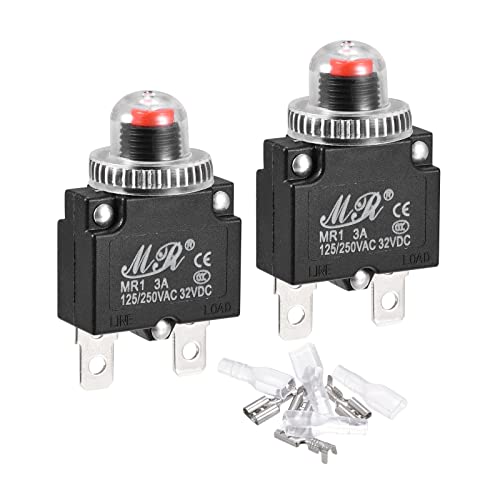 sourcing map 2Set Überlastschutz Kit 3A AC125/250V DC32V Druckknopf mit Wasserdicht Kappen sourcing map 2Set Überlastschutz Kit 3A AC125/250V DC32V Druckknopf mit Wasserdicht Kappen von sourcing map