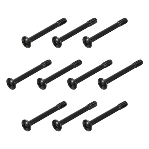 sourcing map 30 Stück Computergehäuse Lüfter Schrauben 1,18"L PC Vibrationsdämpfende Schrauben Gehäuse Radiator Schrauben für Lüfter Kühlkomponenten, Runder Nagelkopf, Schwarz von sourcing map