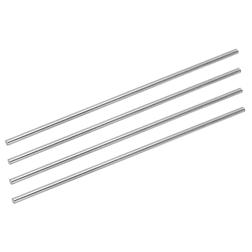 sourcing map 304 Edelstahl Runde Stäbe 3mm x 150mm Stabile Stangen für Heimwerker Modellauto Helikopter Flugzeug Paket von 4 von sourcing map