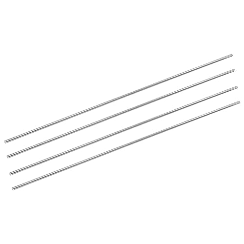 sourcing map 304 Edelstahl Runde Stäbe 3mm x 300mm Stabile Stangen für Heimwerker Modellauto Helikopter Flugzeug Paket von 4 von sourcing map