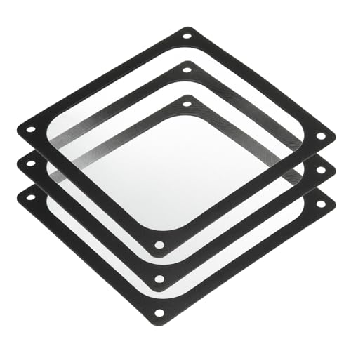 sourcing map 3er-Set PC-Staubfilter, 140x140mm magnetischer Rahmen aus Nylon, staubdichte Mesh-Abdeckung für Computergehäuse-Lüfter, schwarz von sourcing map