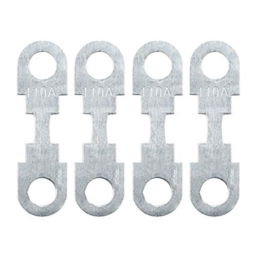 sourcing map 4 Stück Universal 110A Flachsicherungsstreifen Schutz DC 32V Metall Streifensicherungen Silberton für Auto von sourcing map