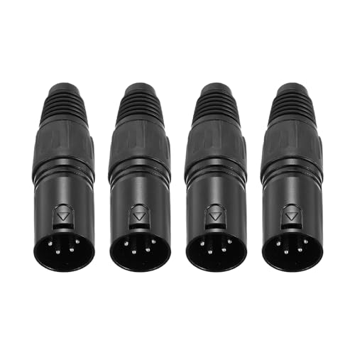 sourcing map 4 x 4-poliger XLR-Stecker, Mikrofon-Audiokabel, Stecker, Mikrofonbuchse, Zubehör für Mixer, Leistungsverstärker, schwarz, 6,7 cm sourcing map 4 x 4-poliger XLR-Stecker, Mikrofon-Audiokabel, Stecker, Mikrofonbuchse, Zubehör für Mixer, Leistungsverstärker, schwarz, 6,7 cm von sourcing map