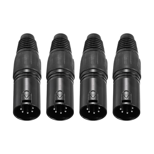 sourcing map 4 x 5-poliger XLR-Stecker, Mikrofon-Audiokabel, Stecker, Mikrofonbuchse, Zubehör für Mixer, Leistungsverstärker, schwarz, 6,7 cm sourcing map 4 x 5-poliger XLR-Stecker, Mikrofon-Audiokabel, Stecker, Mikrofonbuchse, Zubehör für Mixer, Leistungsverstärker, schwarz, 6,7 cm von sourcing map