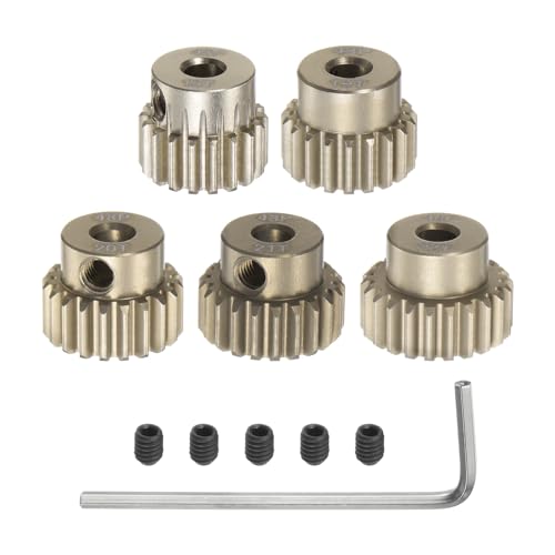 sourcing map 48P Ritzel Set 3,175mm (1/8") Welle 18T 19T 20T 21T 22T Aluminiumlegierung Motorritzel mit Stufen für 1/10 RC Auto (5 Stück) von sourcing map