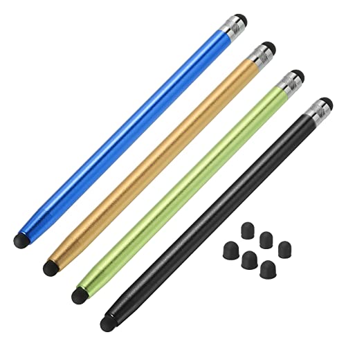 sourcing map 4Stk Stylus Stifte für Touchscreens mit 8 Extra Spitzen Kapazitiv Stylus Universal Tablet Stift Sensibilität Präzision Schwarz Gold Grün Blau von sourcing map