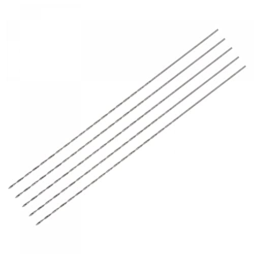 sourcing map 5 Stk. 0.7mm Mini Mikro Spiralbohrer Hochgeschwindigkeitsstahl geradem Schaft Extra langer Metallbohrer 100mm für Aluminiumlegierung von sourcing map