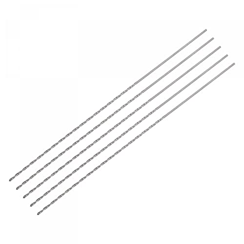 sourcing map 5 Stk. 0.9mm Mini Mikro Spiralbohrer Hochgeschwindigkeitsstahl geradem Schaft Extra langer Metallbohrer 100mm für Aluminiumlegierung von sourcing map