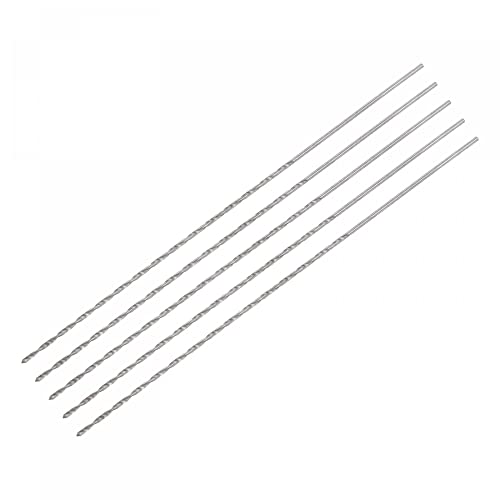sourcing map 5 Stk. 1mm Mini Mikro Spiralbohrer Hochgeschwindigkeitsstahl geradem Schaft Extra langer Metallbohrer 100mm für Aluminiumlegierung von sourcing map