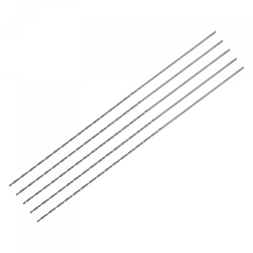 sourcing map 5 Stk. 1mm Mini Mikro Spiralbohrer Hochgeschwindigkeitsstahl geradem Schaft Extra langer Metallbohrer 120mm für Aluminiumlegierung von sourcing map