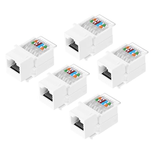 sourcing map 5 Stück Cat 6 werkzeuglose RJ45-Ethernet-Buchse, Cat6-Koppler, kein Stanzwerkzeug erforderlich, Modulanschluss-Adapter, Weiß sourcing map 5 Stück Cat 6 werkzeuglose RJ45-Ethernet-Buchse, Cat6-Koppler, kein Stanzwerkzeug erforderlich, Modulanschluss-Adapter, Weiß von sourcing map