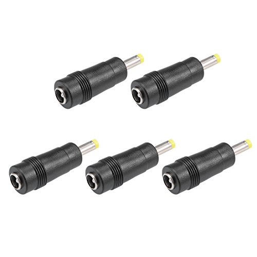 sourcing map 5 Stück DC-Stromanschluss 5,5 x 2,1 mm Klinke auf 4,0 x 1,7 mm Stecker Adapter Fassverbinder von sourcing map