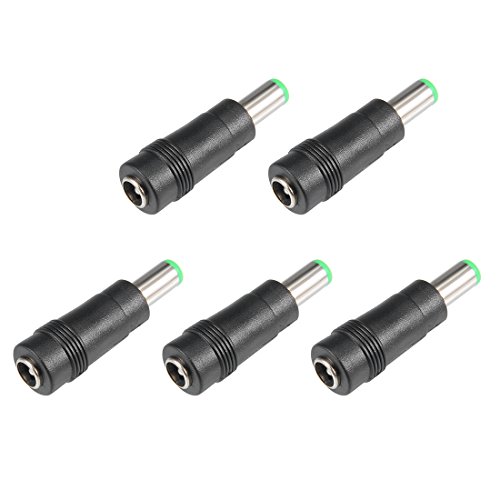 sourcing map 5 Stück DC Stromanschluss 5,5x2,1 mm Klinke auf 6,3x3,0 mm Stecker Adapter Fass Stecker von sourcing map