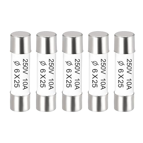 sourcing map 5 Stück Keramikpatrone Sicherungen 10A 250V 6x25mm Schnelle Ersatz für Verstärker Energiesparlampe Vorschaltgerät sourcing map 5 Stück Keramikpatrone Sicherungen 10A 250V 6x25mm Schnelle Ersatz für Verstärker Energiesparlampe Vorschaltgerät von sourcing map