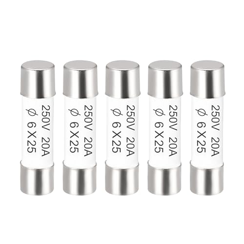 sourcing map 5 Stück Keramikpatrone Sicherungen 20A 250V 6x25mm Schnelle Ersatz für Verstärker Energiesparlampe Vorschaltgerät sourcing map 5 Stück Keramikpatrone Sicherungen 20A 250V 6x25mm Schnelle Ersatz für Verstärker Energiesparlampe Vorschaltgerät von sourcing map