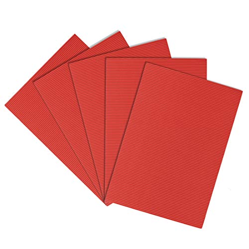 sourcing map 5 Stücke Wellpappe Papierblatt für Kunst und DIY Projekte 7,87 Inch x 11,81 Inch rot von sourcing map
