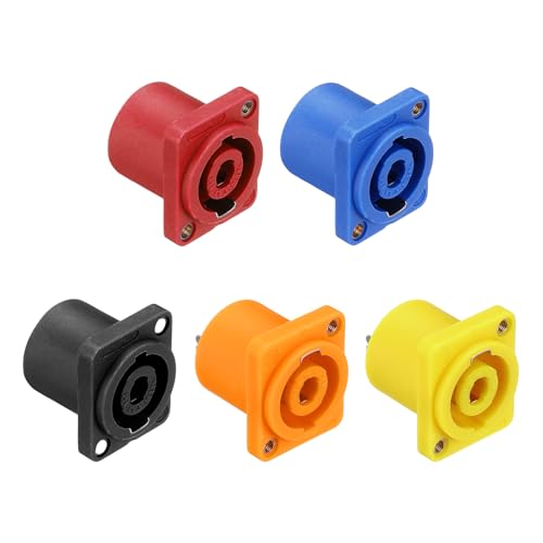 sourcing map 5 x 4-polige Lautsprecherbuchse, Drehverschluss, 2,5 cm XLR-Lautsprecherbuchse, Panel-Halterung, Audio-Mikrofon, Steckerbuchse für NL4-Serie, gemischte Farben sourcing map 5 x 4-polige Lautsprecherbuchse, Drehverschluss, 2,5 cm XLR-Lautsprecherbuchse, Panel-Halterung, Audio-Mikrofon, Steckerbuchse für NL4-Serie, gemischte Farben von sourcing map