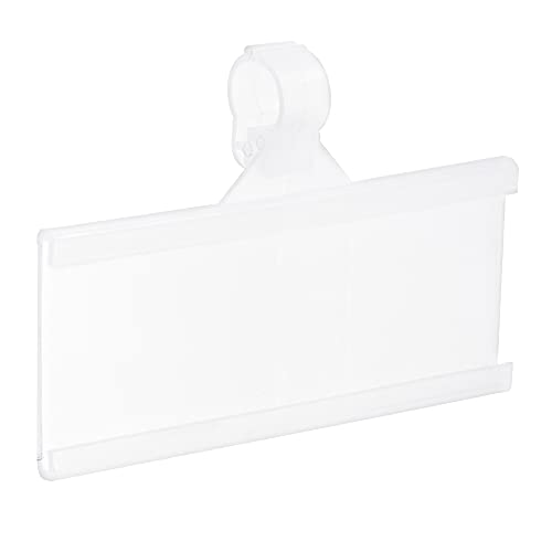 sourcing map 50 Stück Etikettenhalter mit Clip 76x35mm Durchsichtiger Kunststoff für Drahtregal von sourcing map