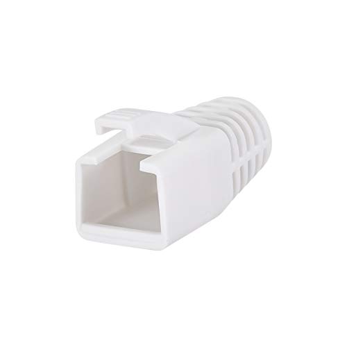 sourcing map 50Stk. RJ45 Booten Deckel Staubschutz für Netzwerkkabel CAT6 CAT7 8,5mm Loch Dmr. Weiß Plastik von sourcing map