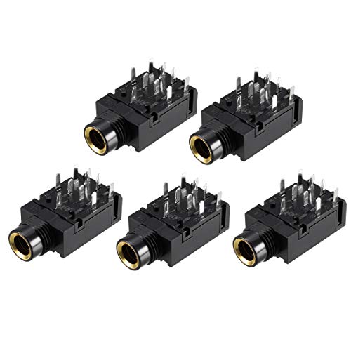 sourcing map 5Stk. Leiterplattenhalterung 6.35mm 9 Pin Kopfhörer Stereo Buchse Audio Video Anschluss Schwarz sourcing map 5Stk. Leiterplattenhalterung 6.35mm 9 Pin Kopfhörer Stereo Buchse Audio Video Anschluss Schwarz von sourcing map
