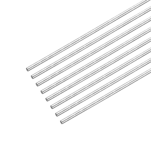 sourcing map 8Stk. 304 Edelstahl Rundstäbe Rundstangen Edelstahlstäbe 1mm x 250mm Vollwellenstange für DIY Handwerk Modellauto Hubschrauber Flugzeug von sourcing map