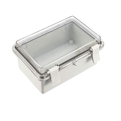 sourcing map ABS staubdicht wasserdicht IP65 Anschlussdose Klappschale Universal Electrical Project Enclosure Grau W PC Klare Abdeckung 150 x 100 x 70 mm (5,9 x 3,9 x 2,75 Zoll) von sourcing map