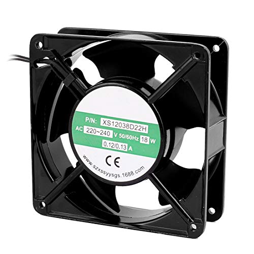 sourcing map AC 220V-240V 0,12-0,13A 120mmx120mmx38mm 5 Vanes Kugellager Kühlkühler Lüfter DE de von uxcell